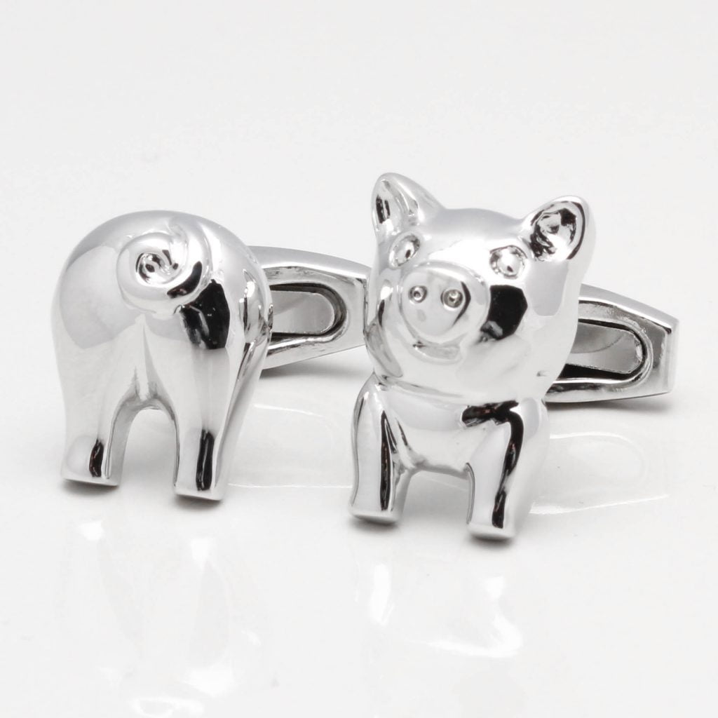 Silver Pig Cufflinks 1 of 1