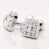 Clear Crystal Heart Cufflinks 1 of 1 1