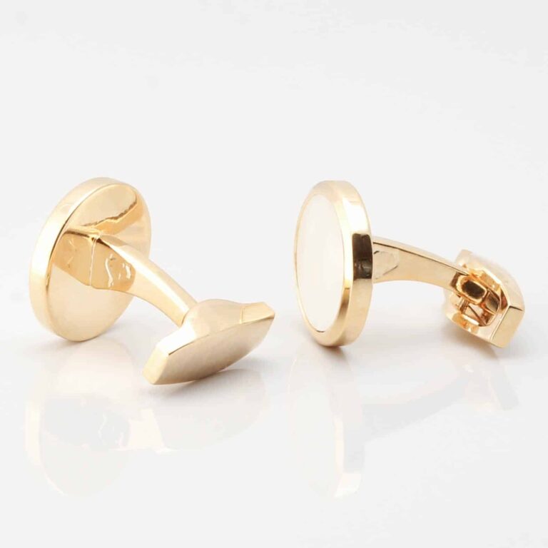 Gold Circular Mother Of Pearl Cufflinks Gallery 3451