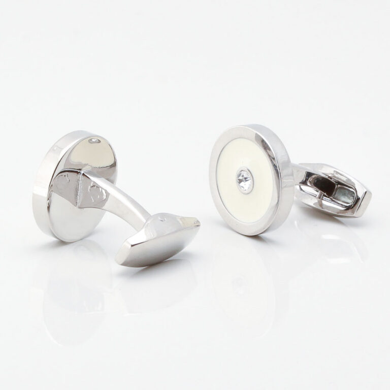 Ivory Cufflinks with Clear Crystals Gallery