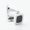 Square Onyx Port Hole Cufflinks