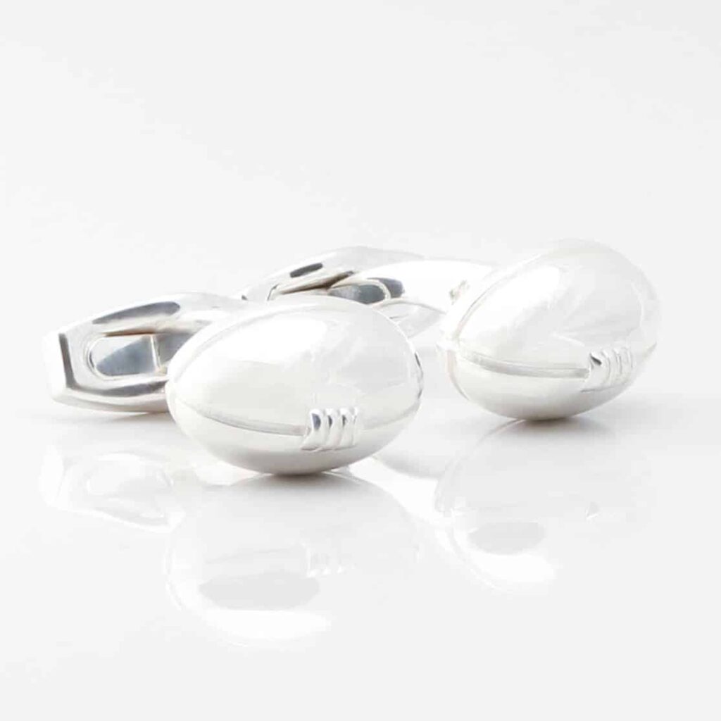 Sterling Silver Rugby Ball Cufflinks 4243