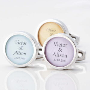 Personalised Colour Match Wedding Cufflinks 1 of 1 1