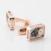 Rose Gold Rectangular Gear Movement Cufflinks