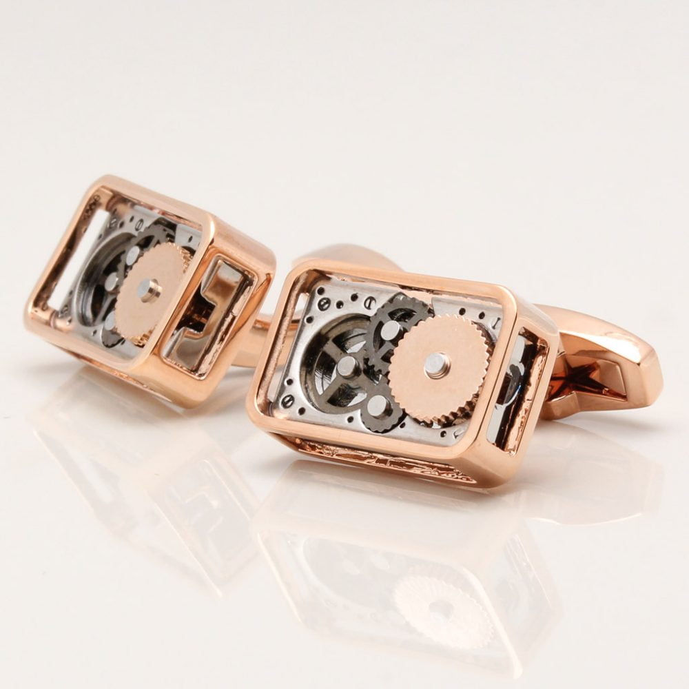 Rose Gold Cufflinks by Badger & Brown. Handcrafted Designs