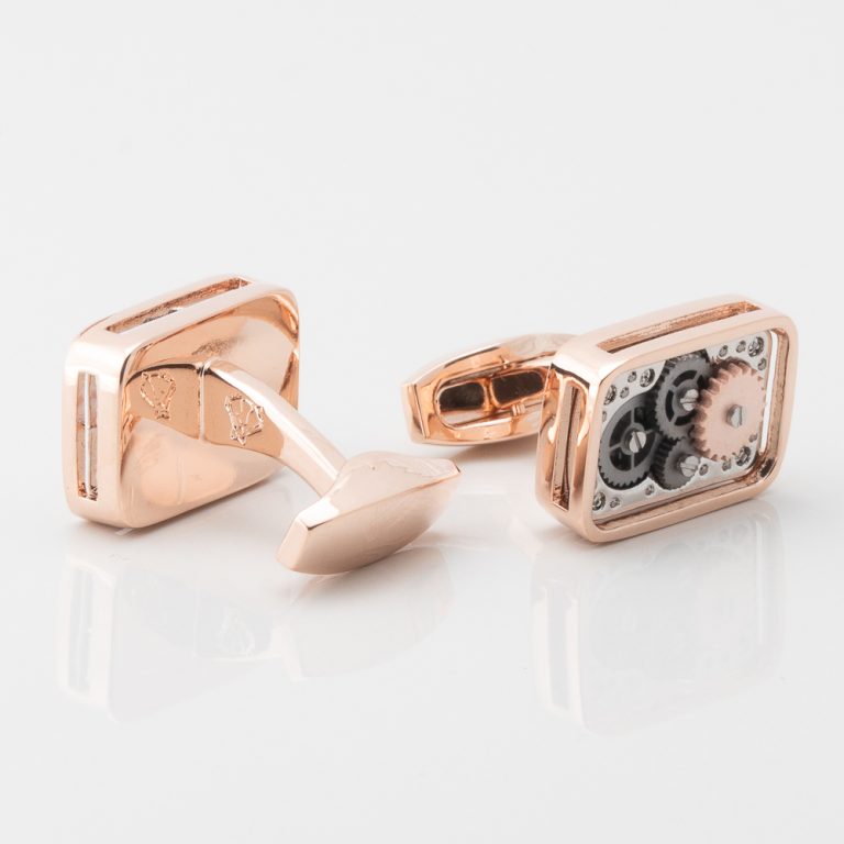 Rose Gold Rectangular Gear Movement Cufflinks Gallery