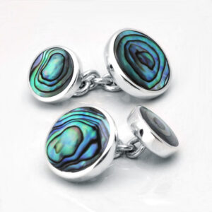 Sterling Silver Round Oyster Shell Cufflinks 1 of 1