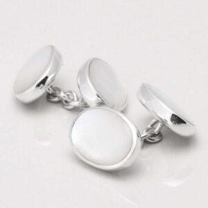 Sterling Silver Mother of Pearl Double Sided Cufflinks 1 of 1