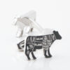 Butchers Cuts of Beef Cow Cufflinks