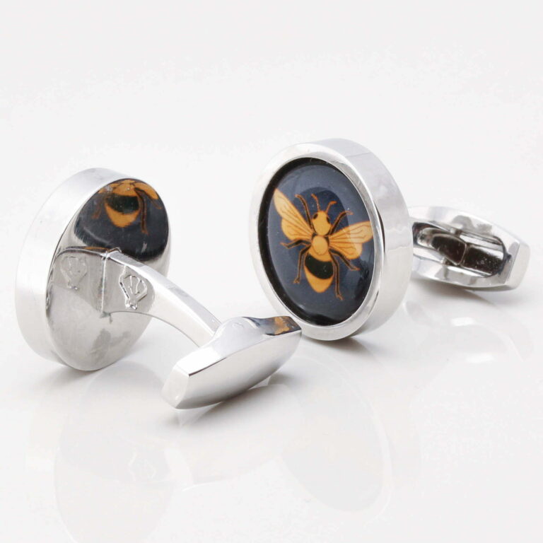 Navy Bee Cufflinks Gallery 1 of 1