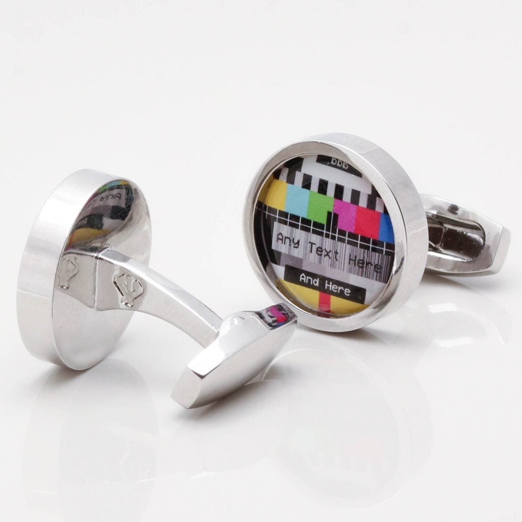 Personalised TV Test Card Cufflinks Gallery 1 of 1