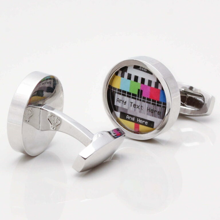 Personalised TV Test Card Cufflinks Gallery 1 of 1