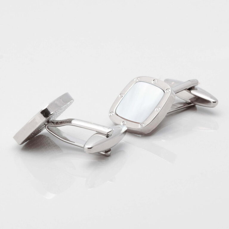Square Mother of Pearl Port Hole Cufflinks Gallery 1 of 1