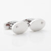 Oval Silver Diamond Cufflinks