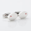 Oval Silver Ruby Cufflinks
