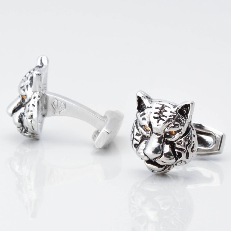 Silver Tiger Head Cufflinks Gallery 1 of 1 copy