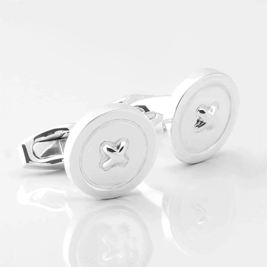Sterling Silver Button Cufflinks 4173
