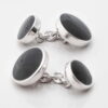 Sterling Silver Round Onyx Cufflinks 1 of 1