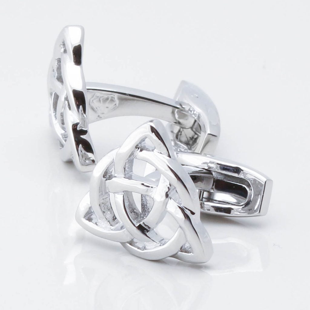 Celtic Infinity Knot Triangular Shaped Cufflinks 2946 1