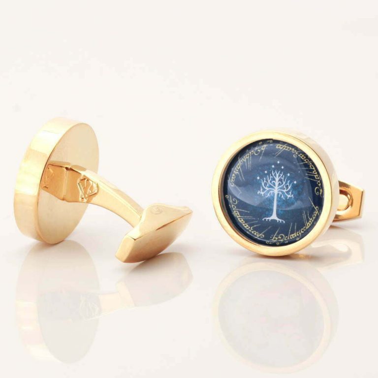 Gold-Circular-Personalised-LOTRs-Cufflinks