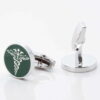 Green Enamel Cadeceus Medical Symbol Doctor Cufflinks Gallery 2 1 of 1