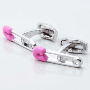 Pink Baby Safety Pin Cufflinks 1 of 1