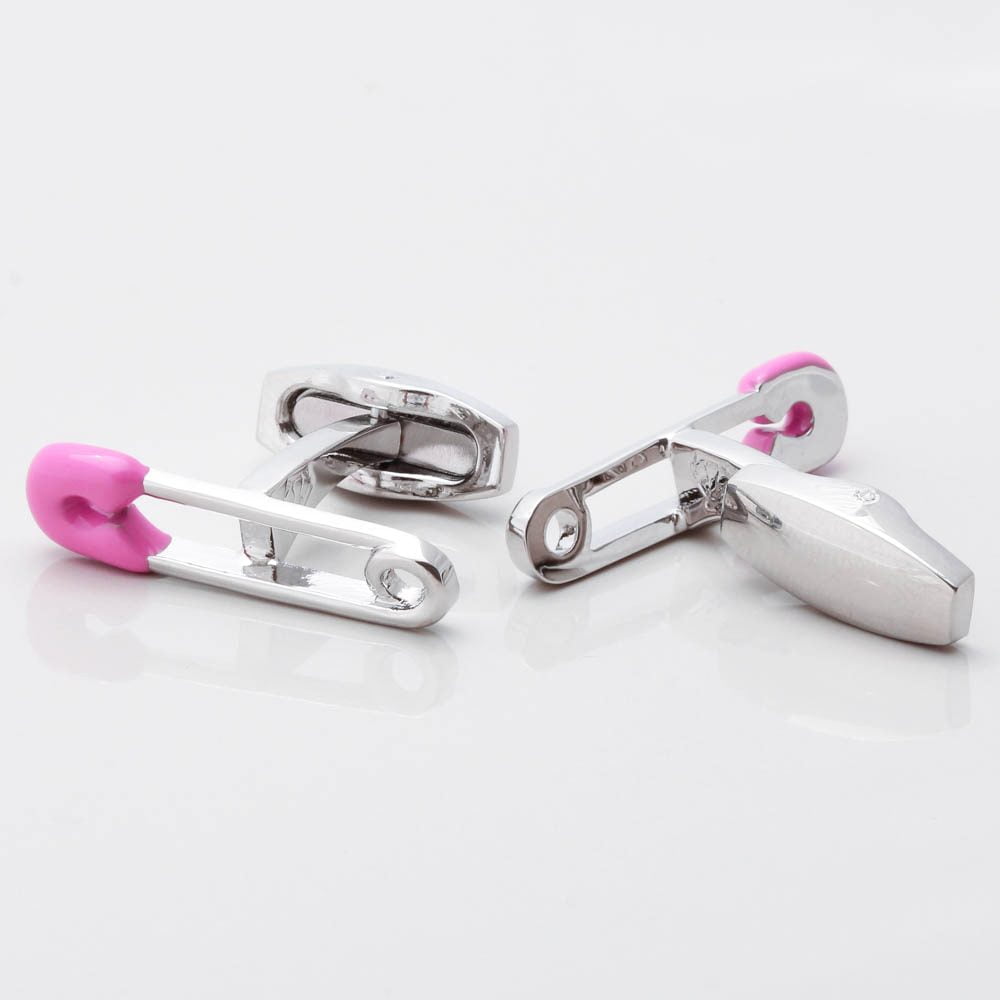 Pink Baby Safety Pin Cufflinks Gallery 1 of 1