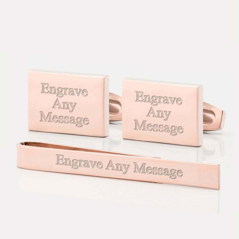 TIE BAR SETS ROSE RECT 2