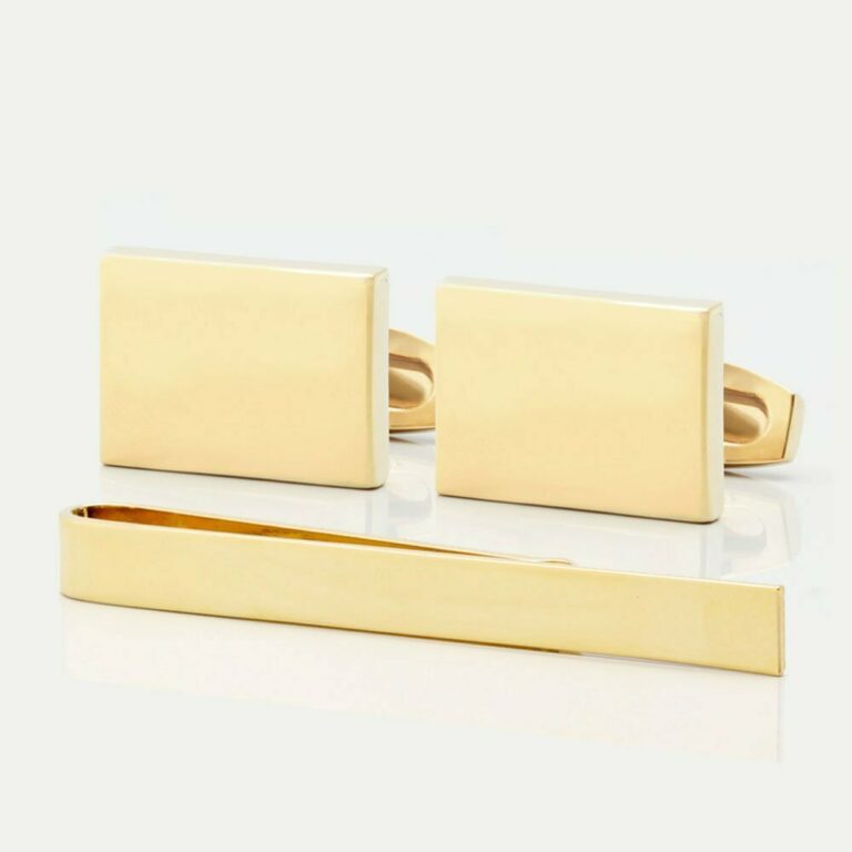 TIE BAR SETS3 RECT GOLD