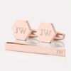 TIE BAR SETS3 rose gold hexagon initials