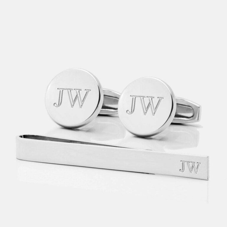 TIE BAR SETS3 silver circle init 2