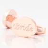 personalised bride rose gold engraved cufflinks