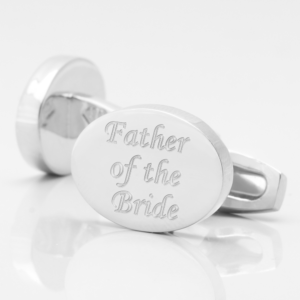 personalised father bride silver engraved cufflinks