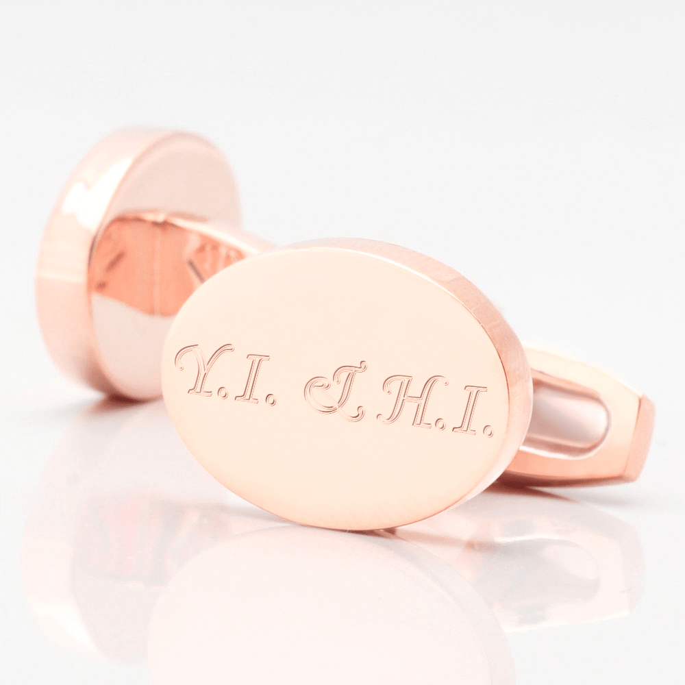 personalised initials rose gold engraved cufflinks