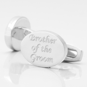 personalisedbrother groom silver engraved cufflinks