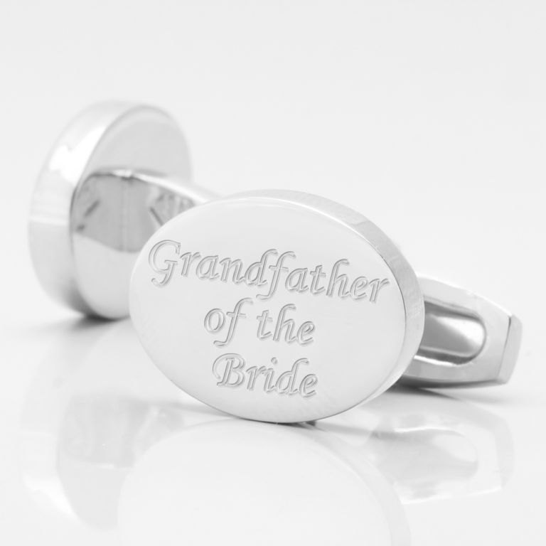 personalised grandfather bride silver engraved cufflinks