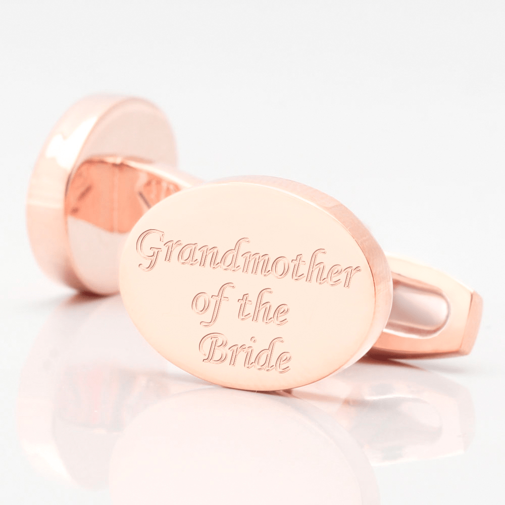 personalised grandmother bride rose gold engraved cufflinks