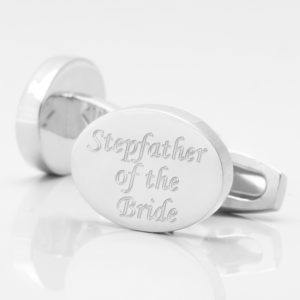 personalised stepfather bride silver engraved cufflinks