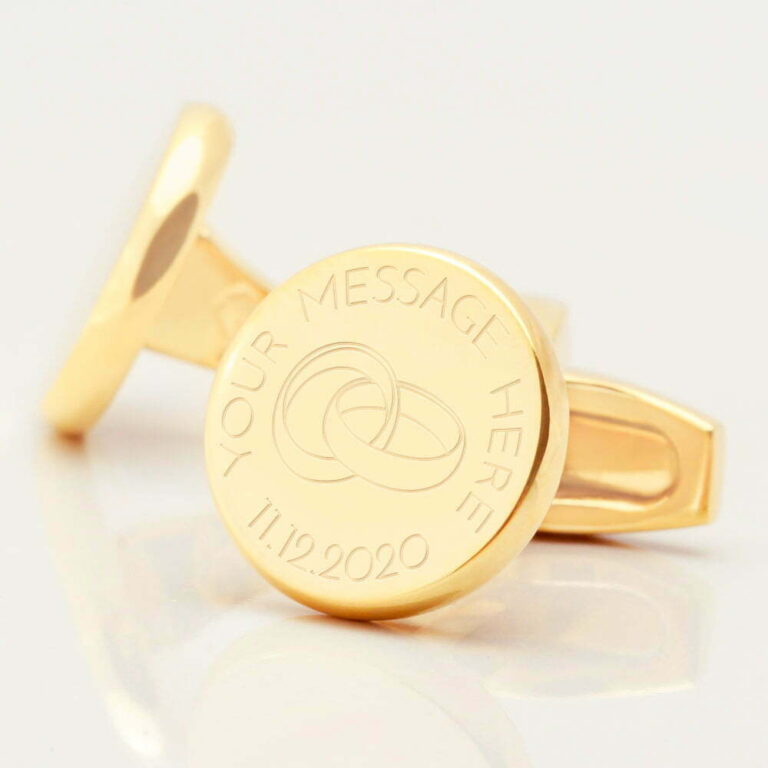 NEW WEDDING GOLD CIRCLE MESSAGE WITH RINGS