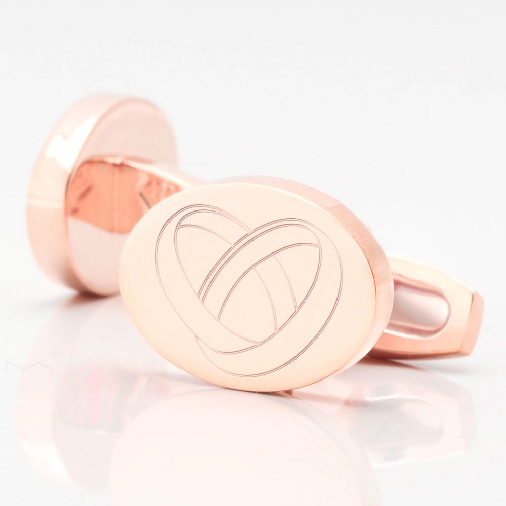 NEW WEDDING ROSE GOLD OVAL RINGS