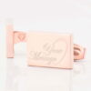 NEW WEDDING ROSE GOLD RECTANGLE HALFHEART