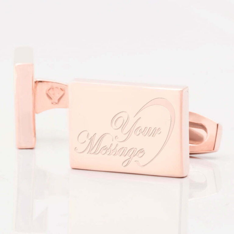 NEW WEDDING ROSE GOLD RECTANGLE HALFHEART