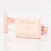 NEW WEDDING ROSE GOLD RECTANGLE NAMES