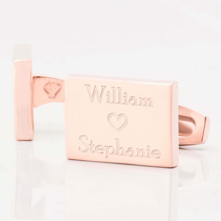 NEW WEDDING ROSE GOLD RECTANGLE NAMES