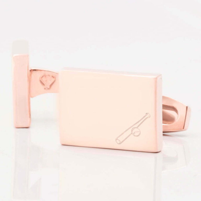 Baseball Equip Rectangle Rose Gold