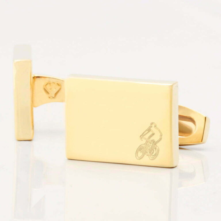 Cyclist Rectangle Gold