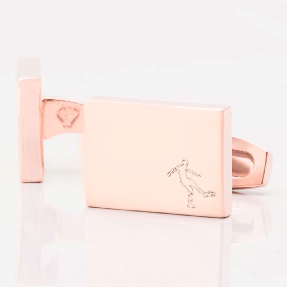 Football Player Rectangle Rose Gold