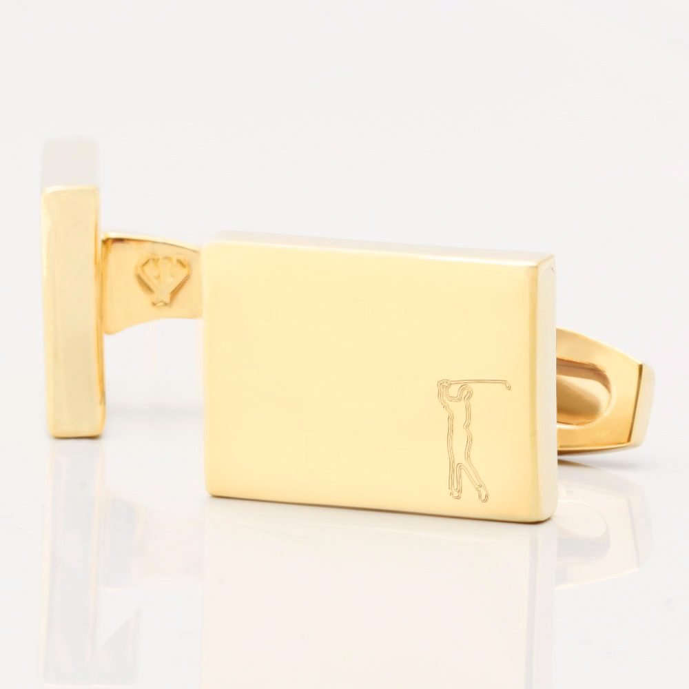 Golf Player Rectangle Gold