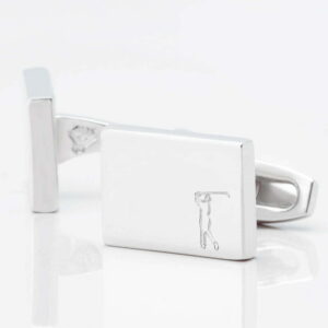 Golf Player Rectangle Silver