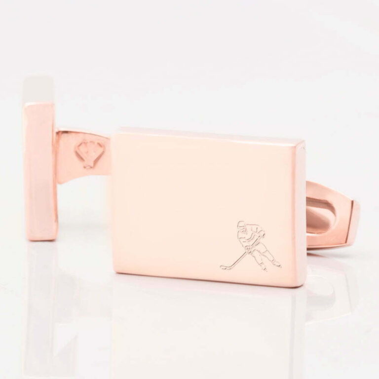 Ice Hockey Rectangle Rose Gold